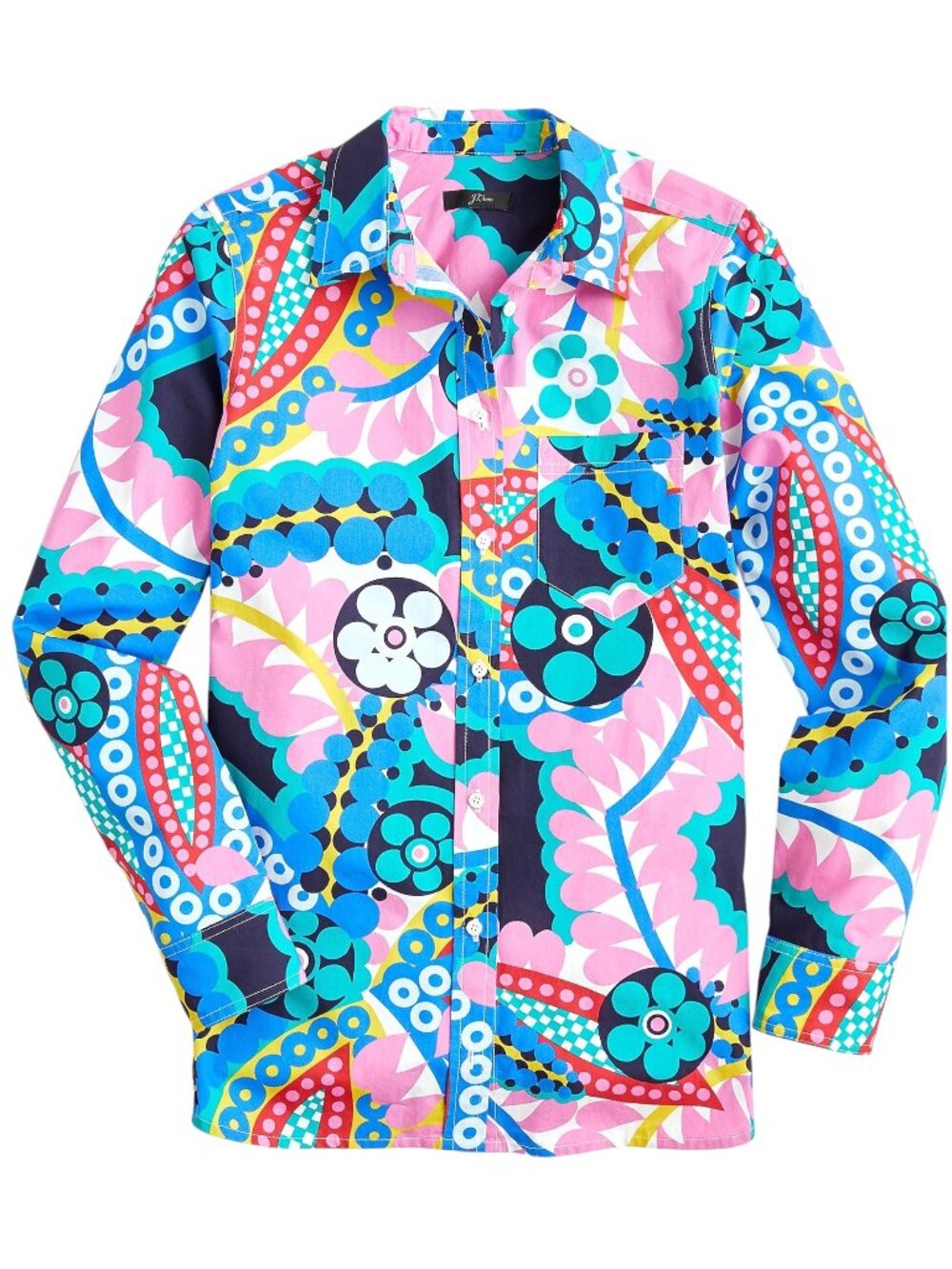J.Crew Classic-fit Boy Button Up Shirt Cotton Ratti® Kaleidoscope Women's Size 6
